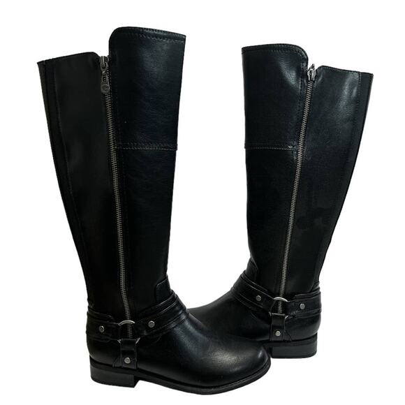 GBG Los Angeles Harlea Harness Knee High Boot NIB Size 6.5M Black - Picture 5 of 9